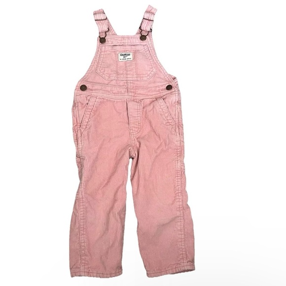 Oshkosh B’Gosh Pink Corduroy Vestbak Overalls Size 2T - Picture 1 of 5